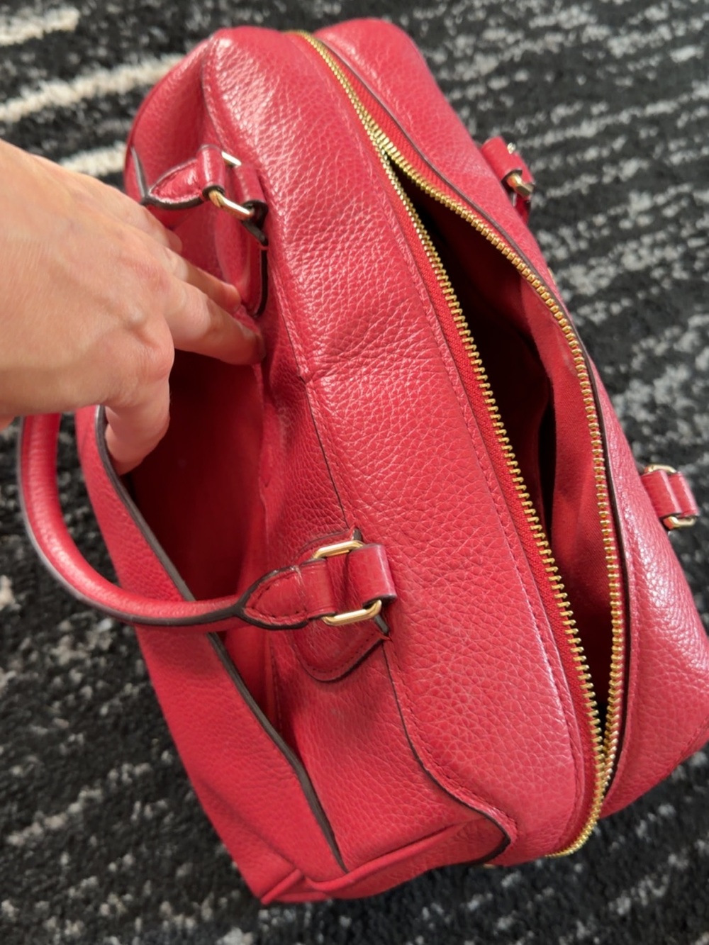 Coach Red Pebbled Leather mini Boston satchel - Picture 3 of 4